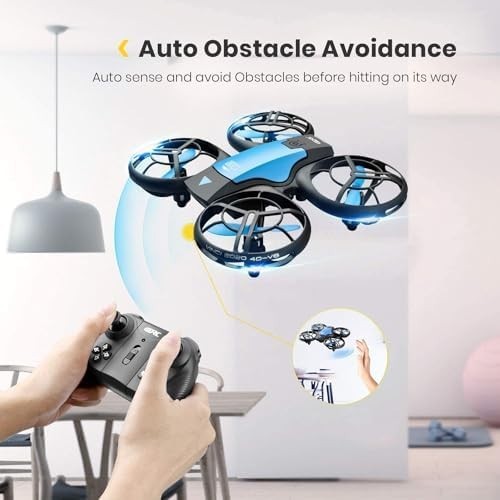 Mini Kids Drone with 3 Batteries, Hand & Remote Control, 3D Flip, Beginner, Blue