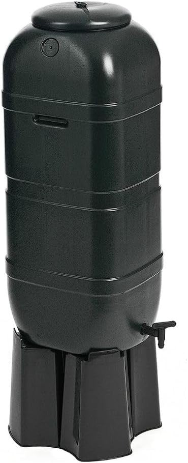 100L Slimline Garden Water Butt Set With Stand, Tap & Connector Kit