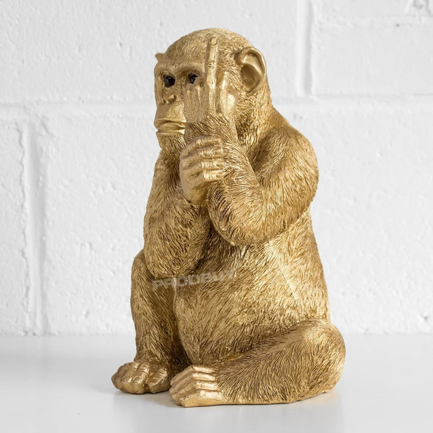 Large Gold Rude Monkey Ornament Resin Statue Funny Home Decor Figurine 30.5cm