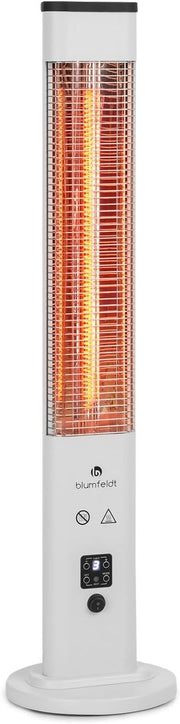 Outdoor Infrared Heater 1200W Floor Standing Radiant Heat 3 Levels Remote Timer