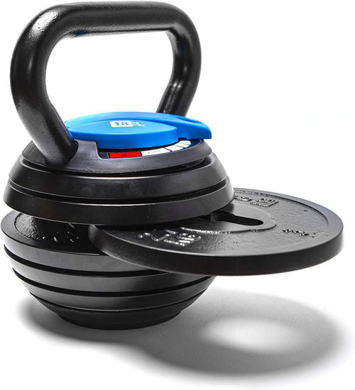 18kg Adjustable Kettlebell 7-in-1 Quick Lock Home Gym Strength Weight