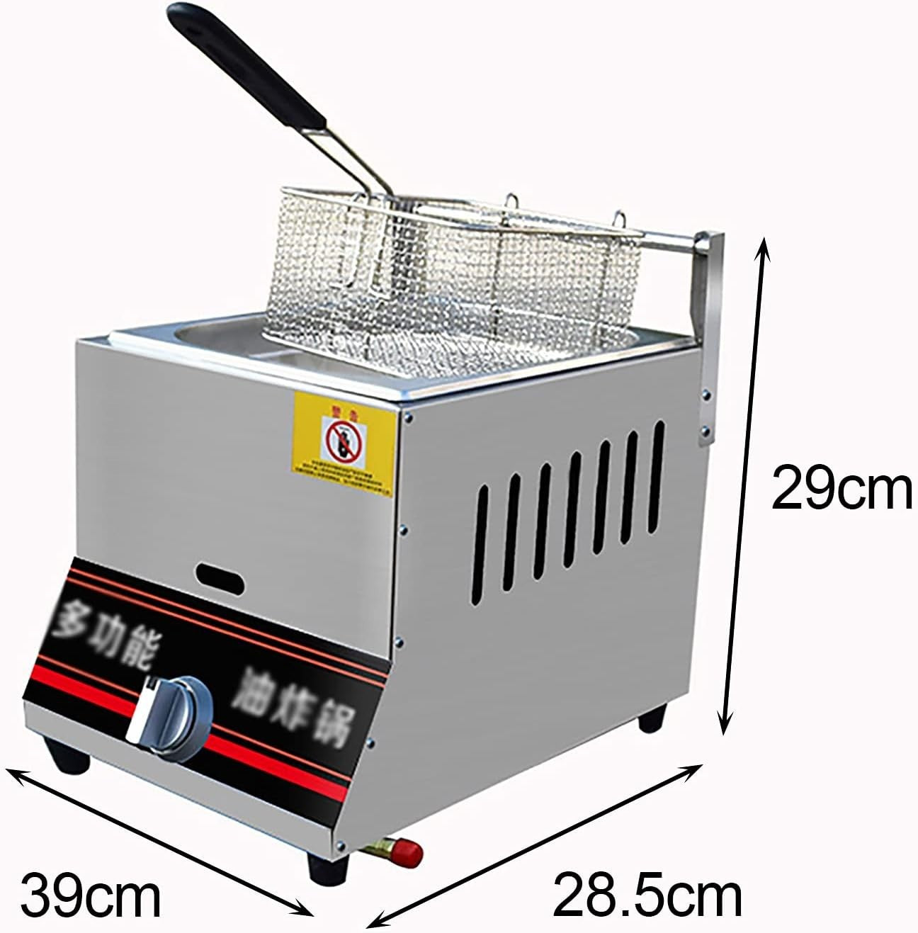 Commercial LPG Gas Deep Fryer 6L/12L Stainless Steel Countertop