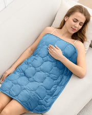 7lbs Weighted Lap Blanket Dark Blue 29x24" Crystal Velvet for Travel & Relax