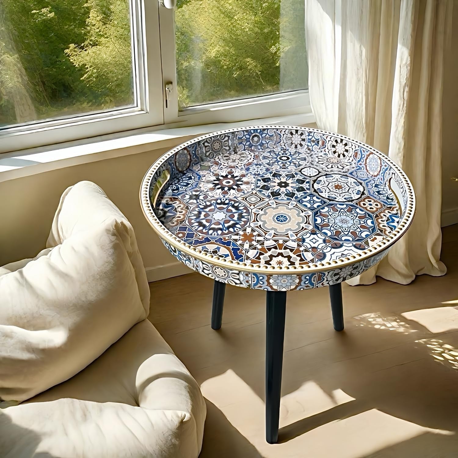 Round Side Table with Detachable Legs – 50x38x38cm Dot Bohemia