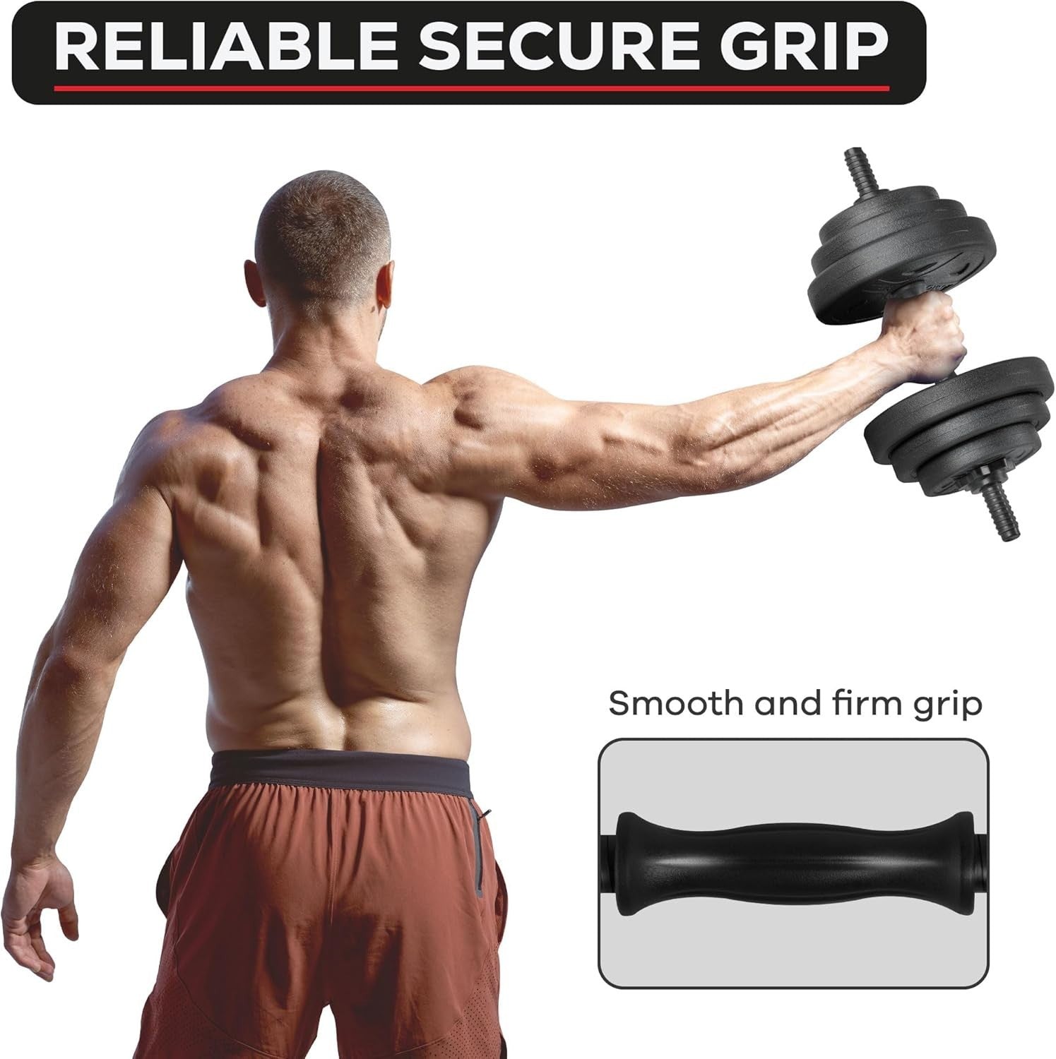 20kg Adjustable Dumbbell Barbell Set 2-in-1 Vinyl Weights Home Gym