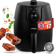 Compact Air Fryer 1.8L 1200W Oil Free Timer Temp Control Fast Energy Saving