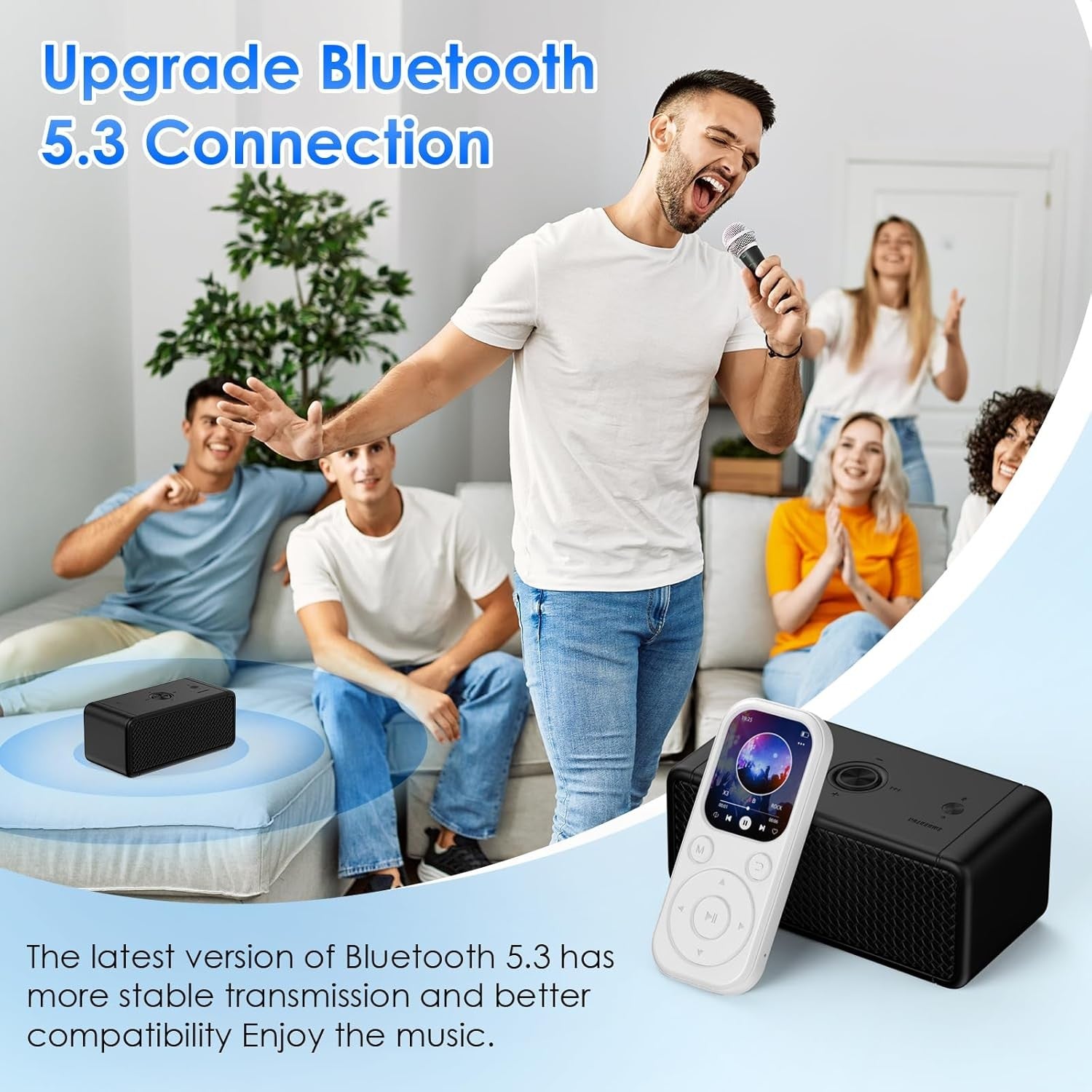 64GB Bluetooth 5.3 MP3 Player White HiFi FM Radio 300mAh