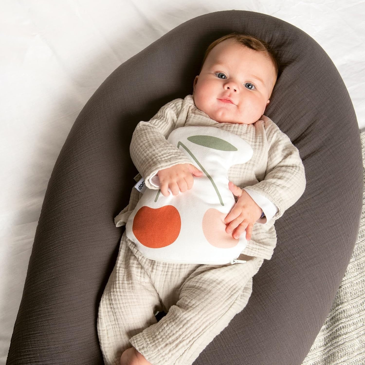 Pregnancy Body Pillow 180cm Maternity Nursing Support Organic Cotton Grey