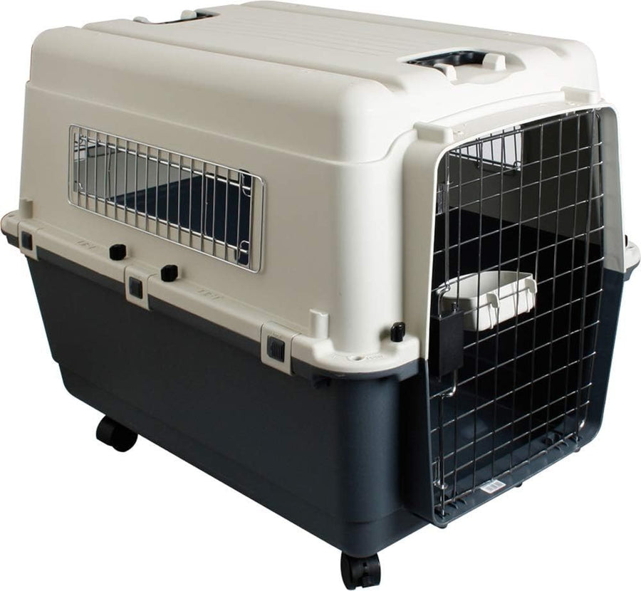 Large Rigid Plastic Dog Transport Crate 121x82x90cm with Safety Locks