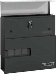 Lockable Wall Mounted Mailbox Outdoor Post Box with Viewing Window – Rustproof
