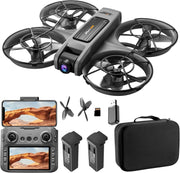 Foldable Drone with LCD Screen Remote, Dual 720P Cameras & 2 Batteries