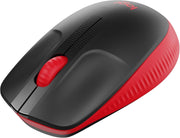 Full Size Wireless Mouse Red USB 18 Month Battery Ergonomic