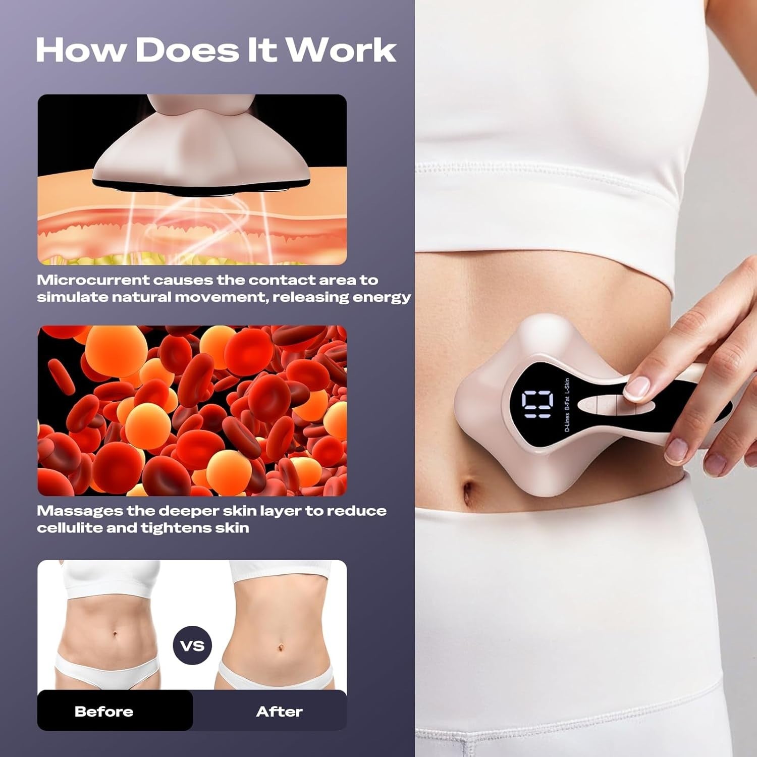 3-in-1 Body Sculpting Cellulite Massager with Heat & Multi-Intensity Modes