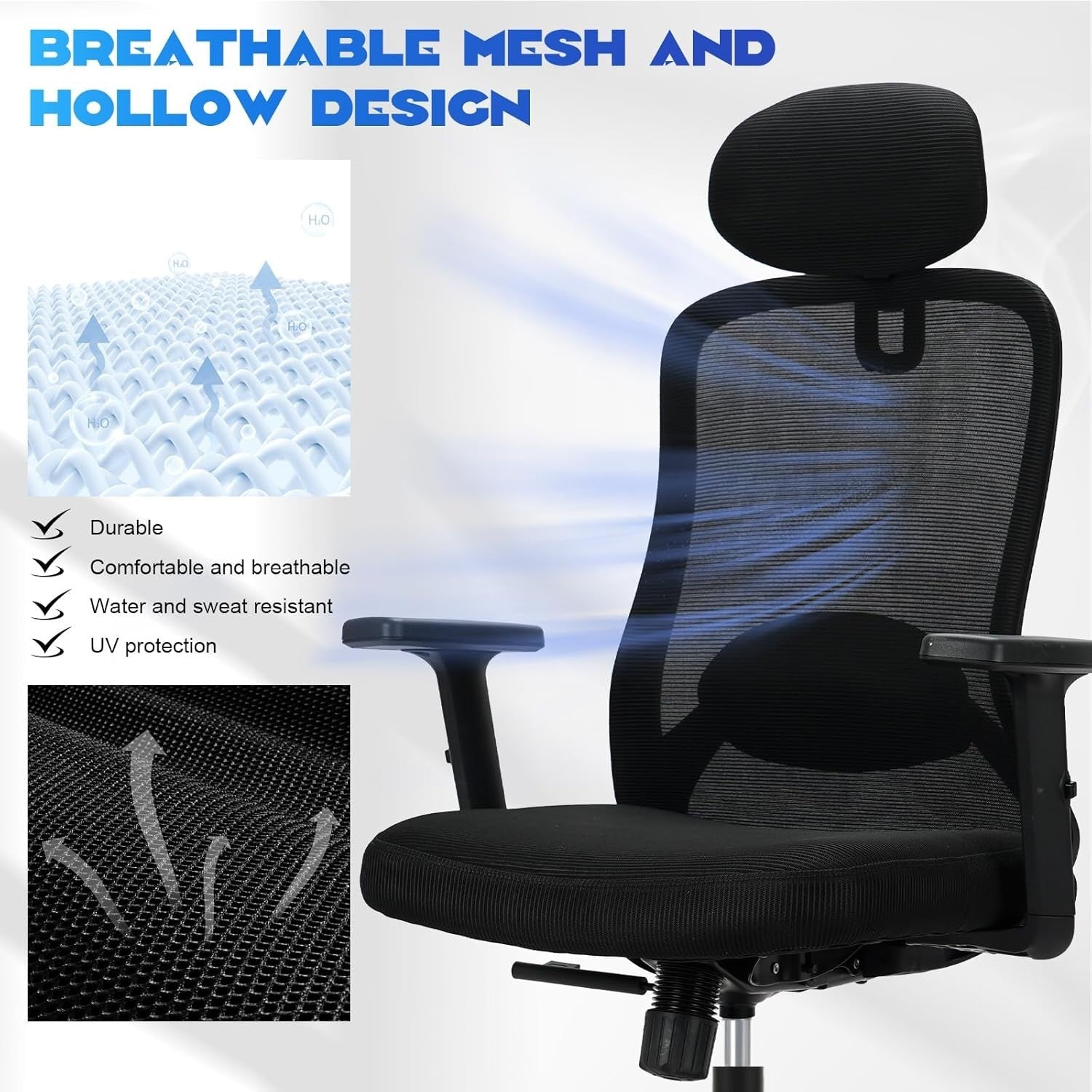 Oversized Ergonomic Mesh Office Chair Lumbar Support Recliner Desk Seat