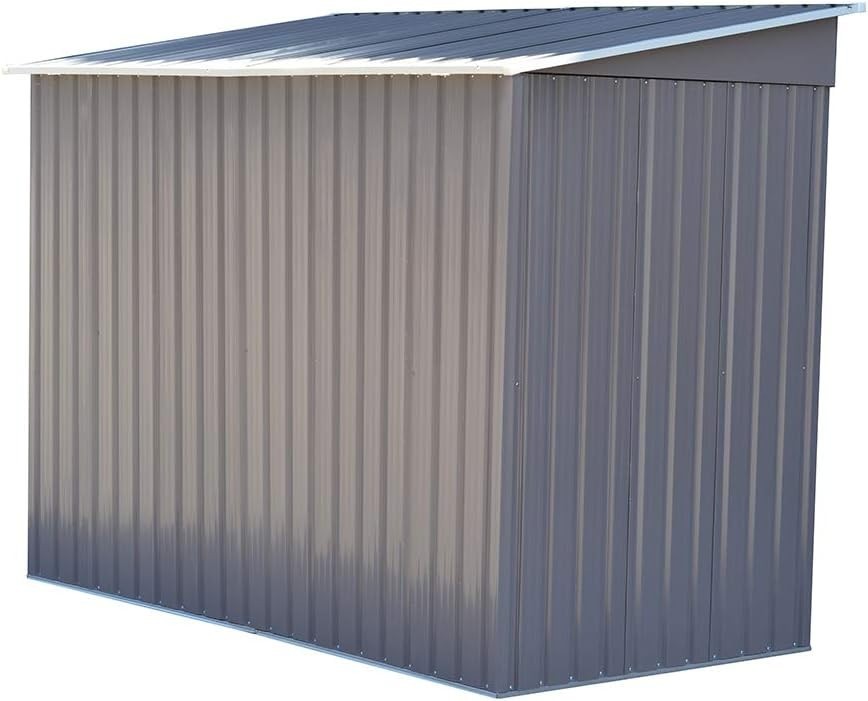 Heavy Duty 8x4 ft Outdoor Metal Garden Shed Lockable Storage Unit
