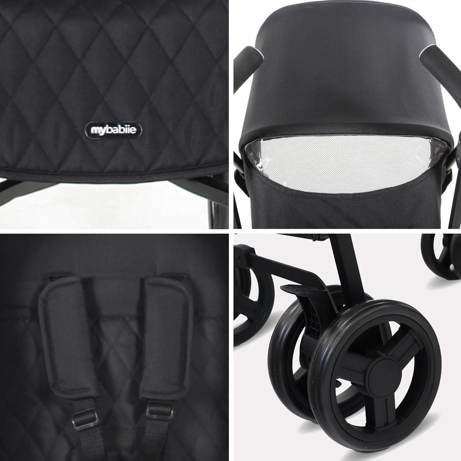 Lightweight Umbrella Stroller Compact Fold Travel Buggy Reclining Seat Black