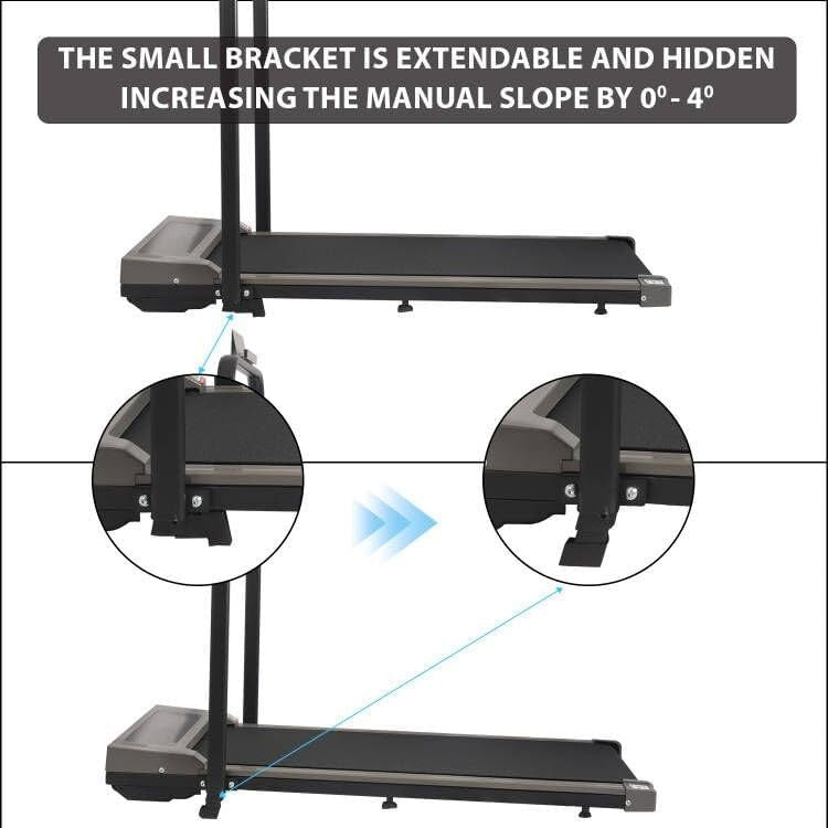 Portable 2-in-1 Under Desk Treadmill Walking Jogging Machine w/ App & LED
