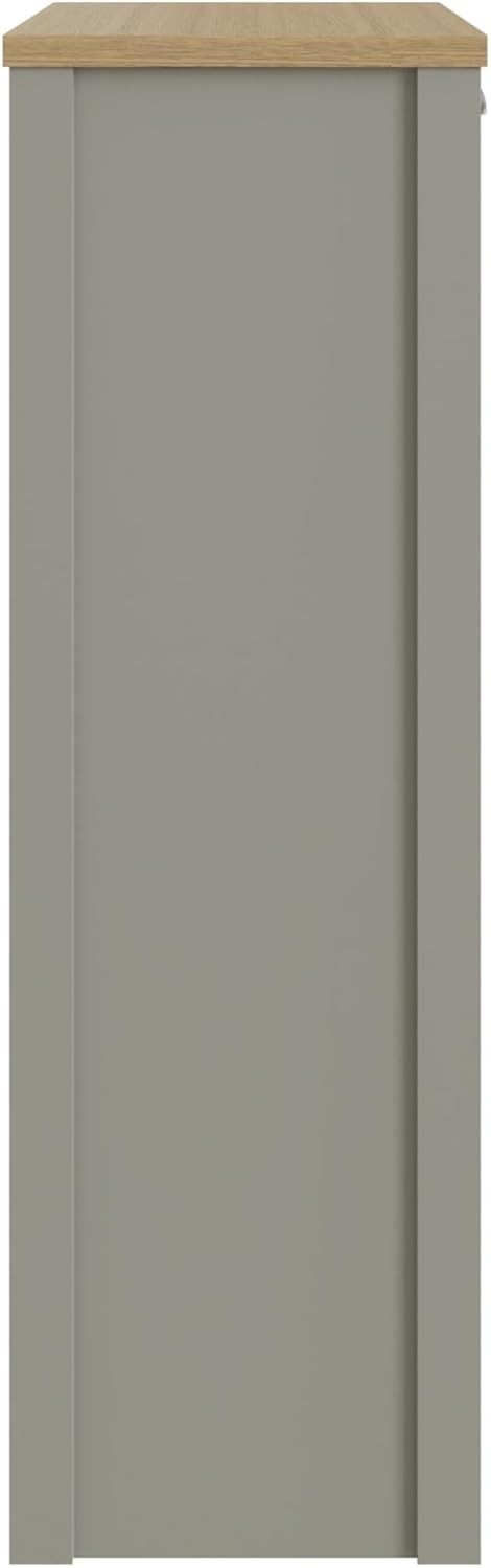 Grey Shoe Cabinet 2 Door Storage Unit with Adjustable Shelves Hallway