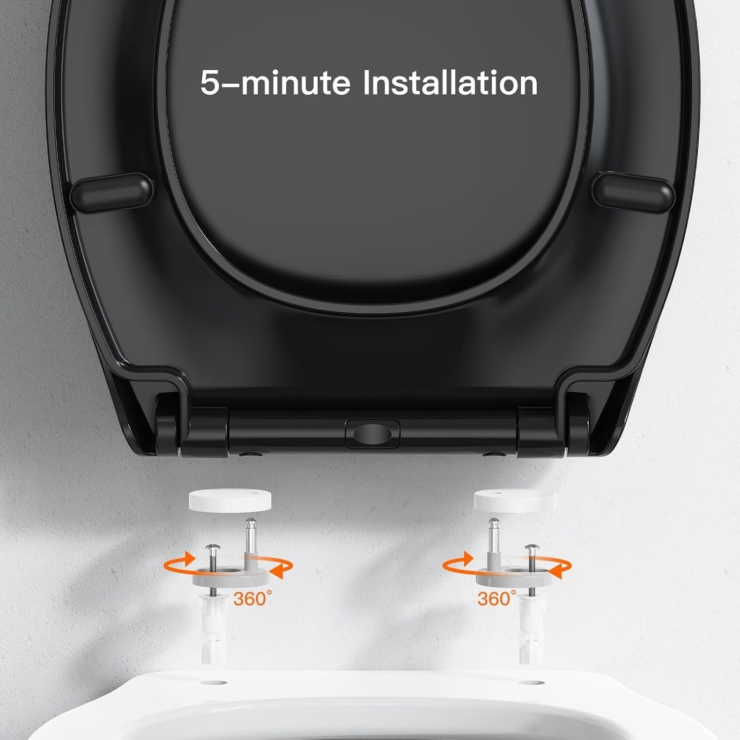 Soft Close Toilet Seat Quick Release Top Fixing O Shape White Adjustable Hinges