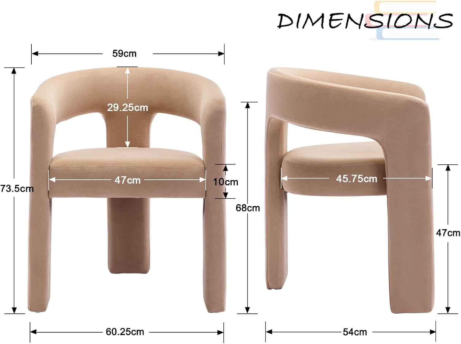 Khaki Velvet Accent Tub Chair Modern Armchair Vanity Seat