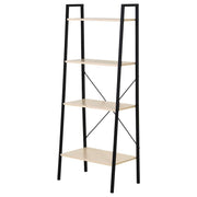 4-Tier Industrial Ladder Shelf – Natural Wood Display Bookcase Unit