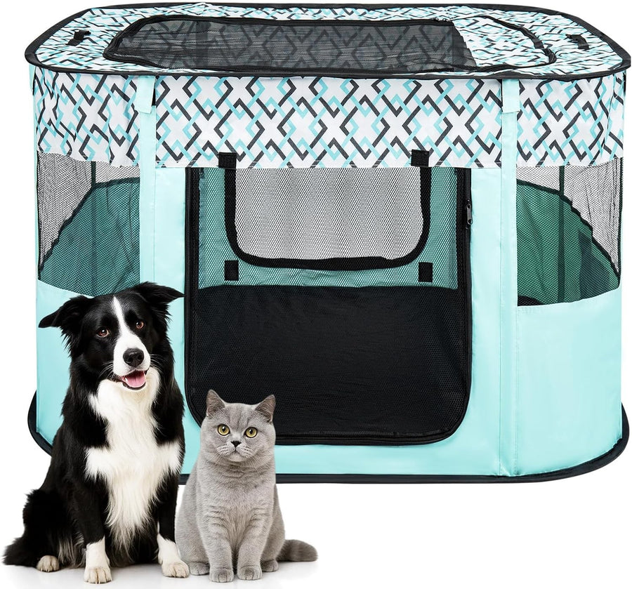 Large Foldable Pet Playpen Portable Dog Cat Crate,Indoor Outdoor Puppy Tent
