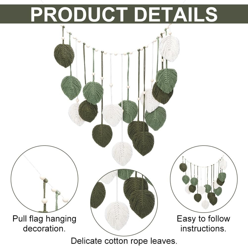 DIY Macrame Leaf Wall Hanging Kit Handmade Boho Home Decor