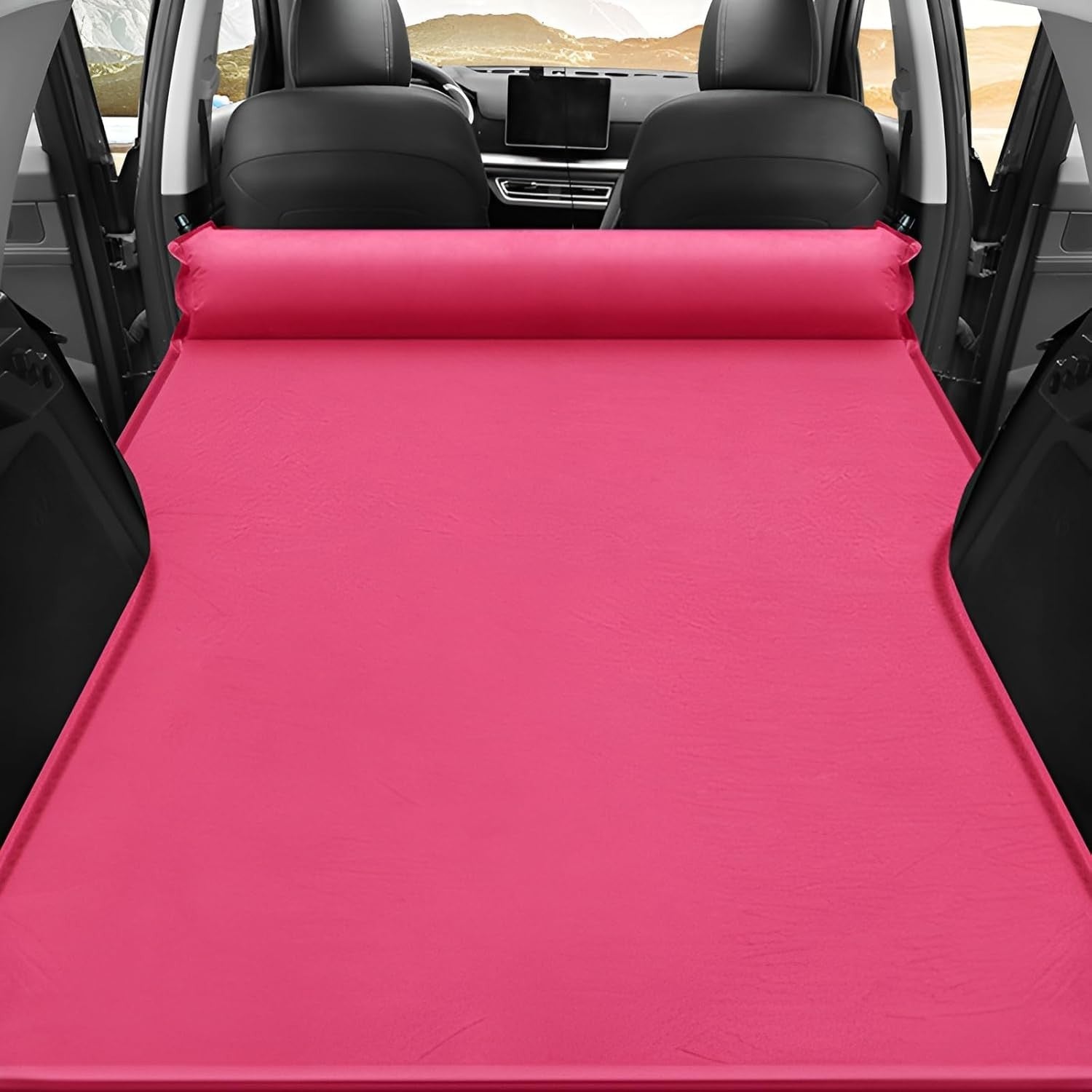 Red Car Air Mattress Inflatable Bed for Travel Camping Sleep SUV Sedan Van