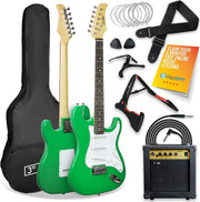 Full Size 4/4 Electric Guitar Starter Kit with 10W Amp Green