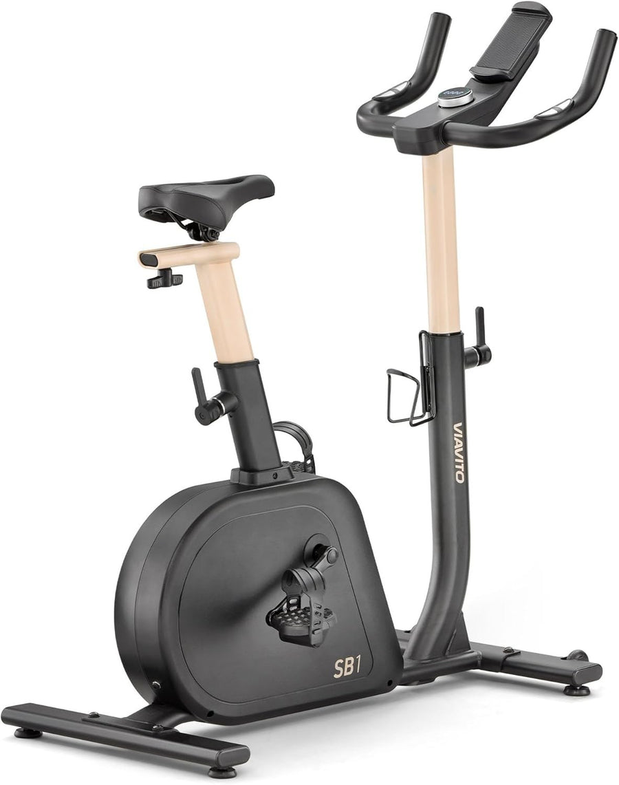 Upright Exercise Bike 16-Level Magnetic Resistance LED Bluetooth Home Gym