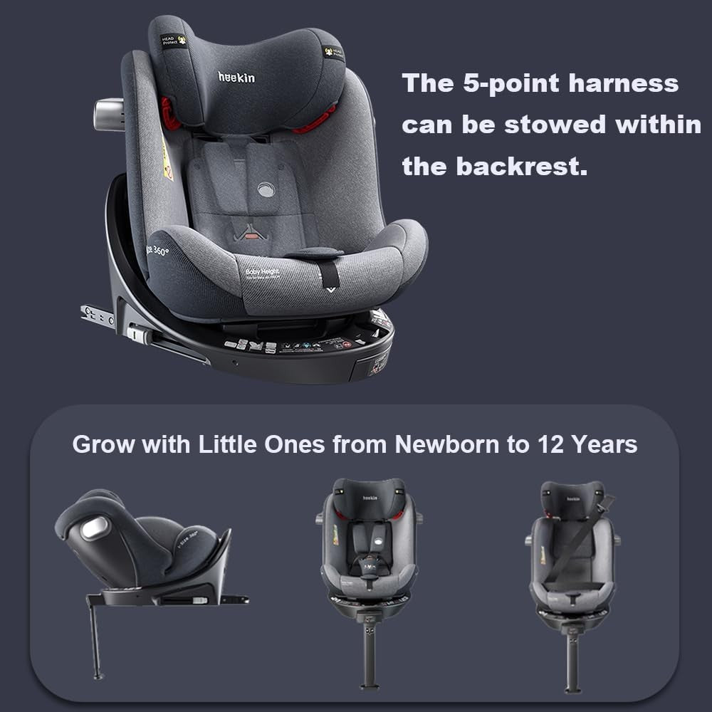 360° Swivel i-Size Baby Car Seat ISOFIX 40–150cm Newborn to 12 Years