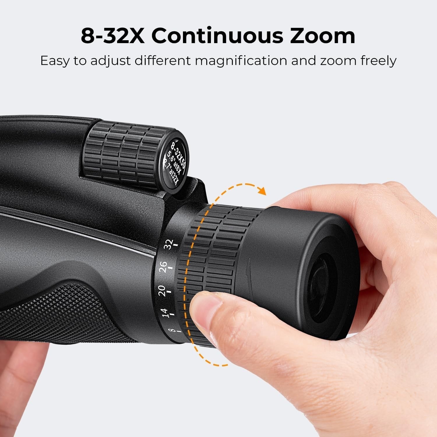 8-32x50 Zoom Monocular HD BAK4 FMC Waterproof Phone Adapter Outdoor Travel