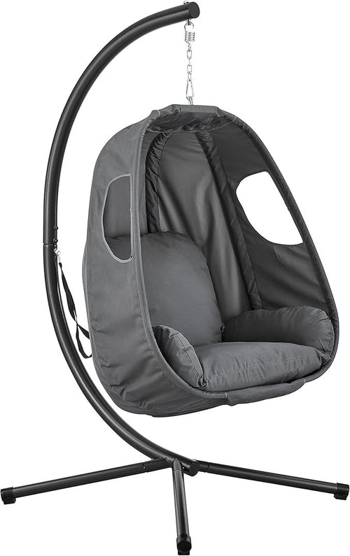 Hanging Egg Chair with Stand & Cushions – Folding Swing Seat Indoor Outdoor