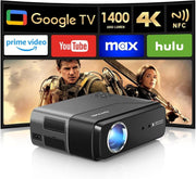 1400ANSI 4K Smart Projector Google TV WiFi6 Dolby NFC