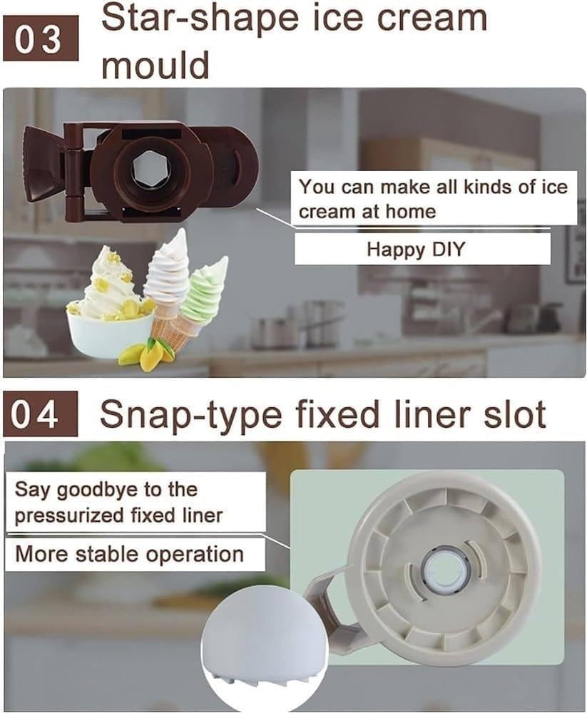 Automatic Ice Cream Maker With Compressor 1L Soft Serve Gelato Machine