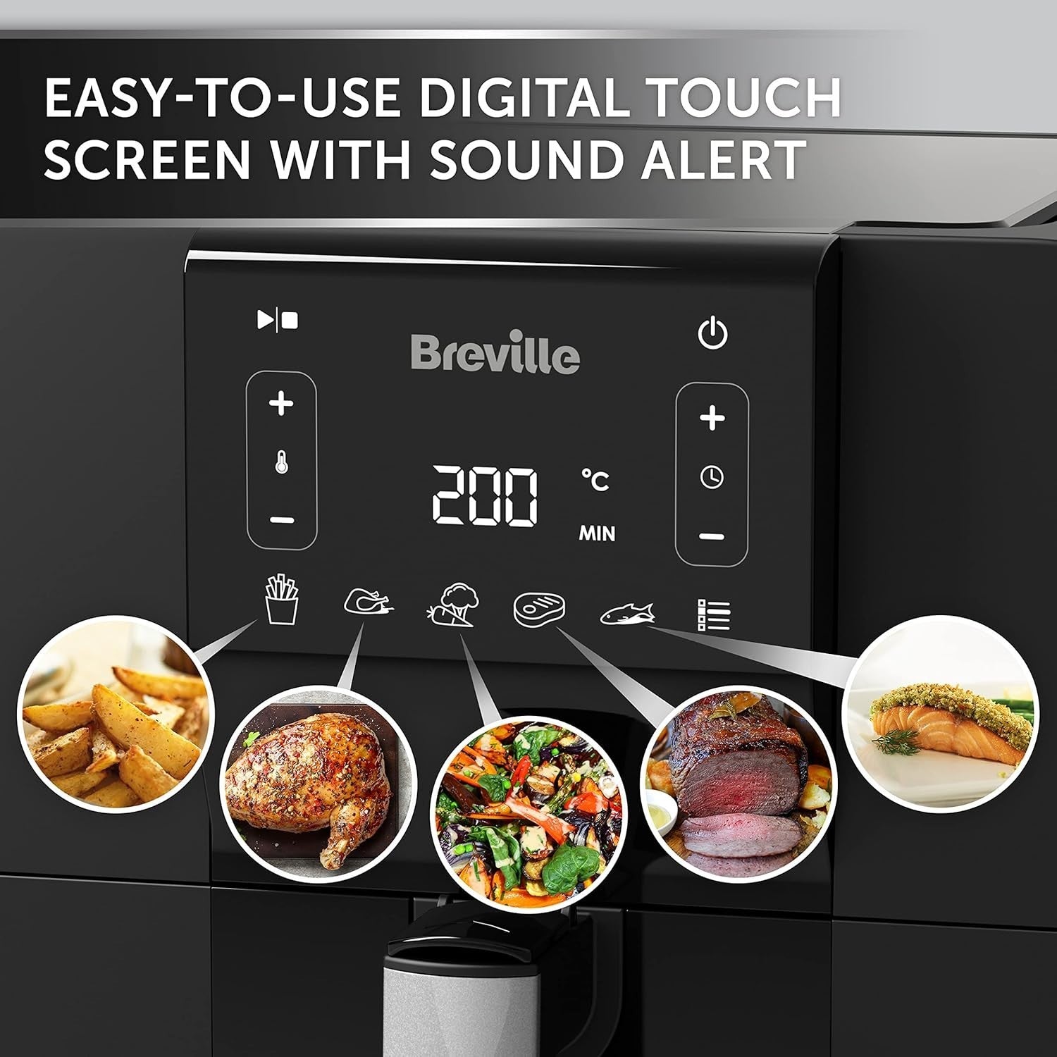 5.5L Large Digital Air Fryer 1700W Fast Healthy Cooking Fry Bake Roast Grill