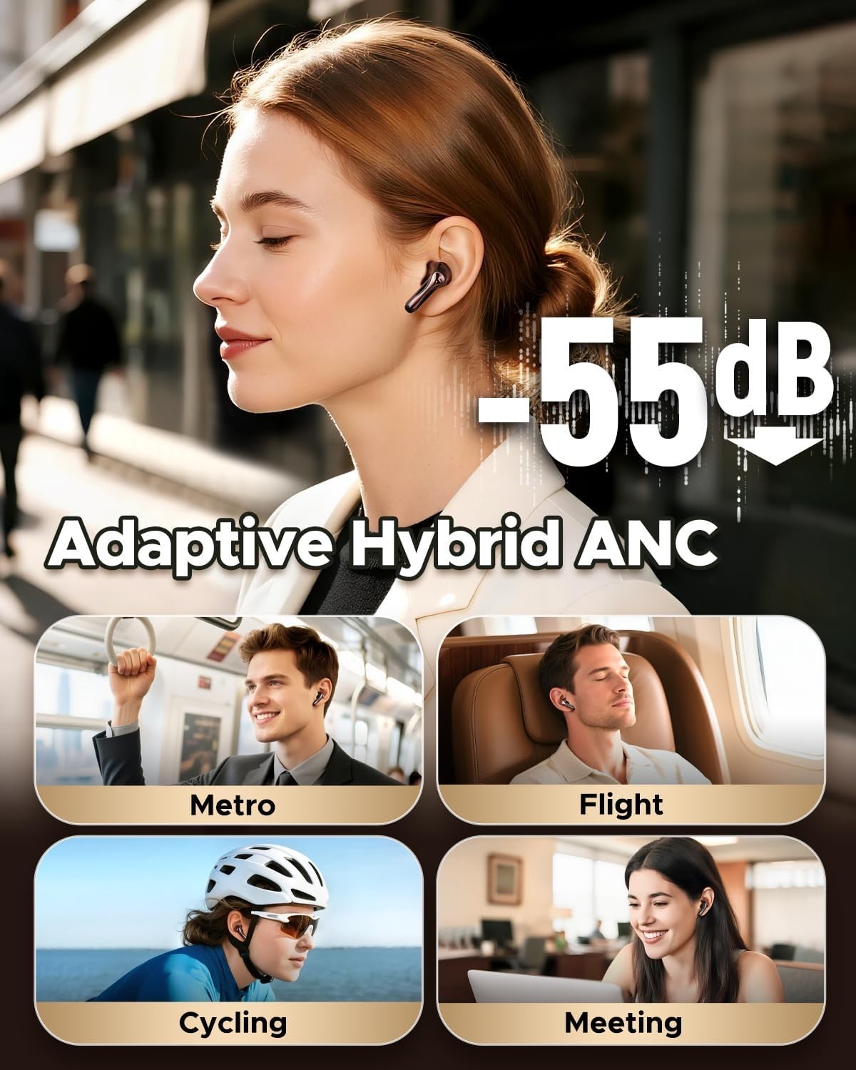 Hi-Res Bluetooth 5.4 Earbuds LDAC aptX Lossless ANC 37H Wireless Audio
