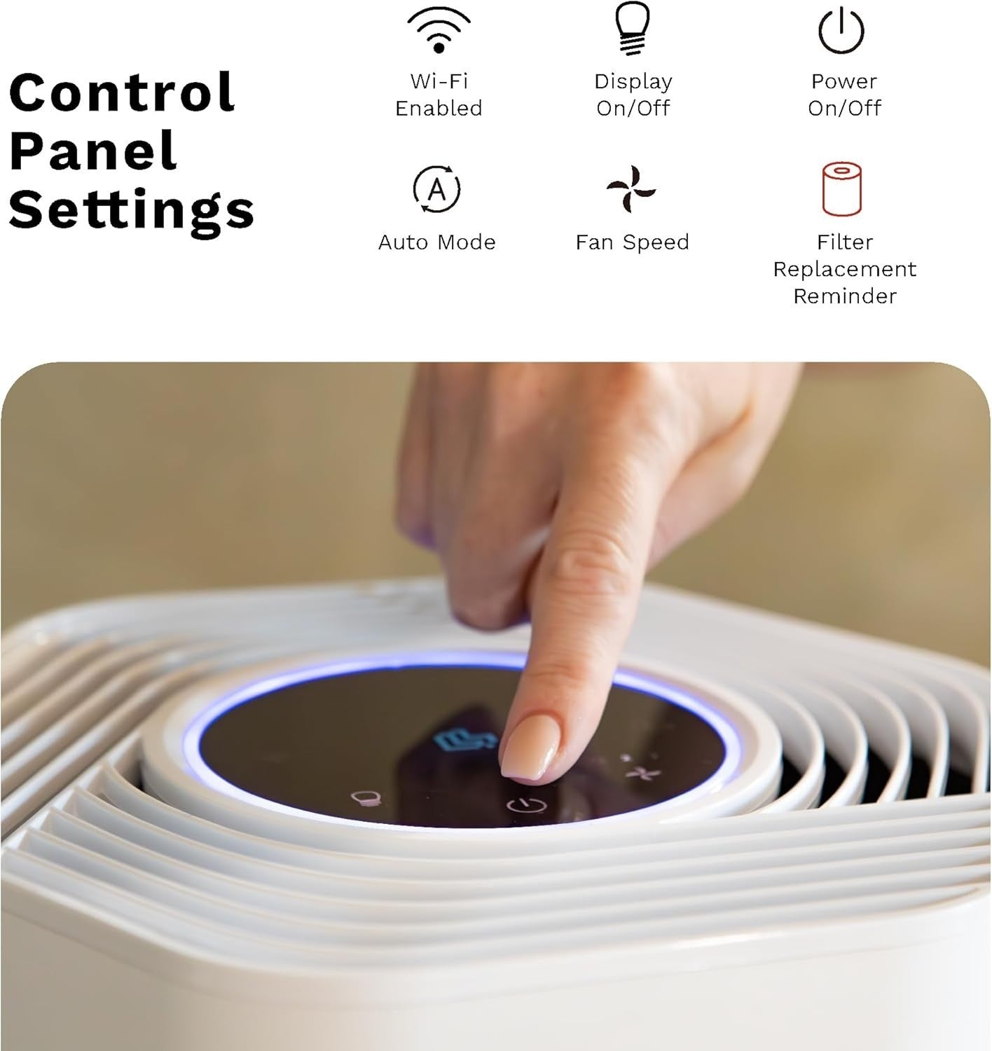 Smart HEPA Air Purifier WiFi Ionizer Large Room Allergy Quiet