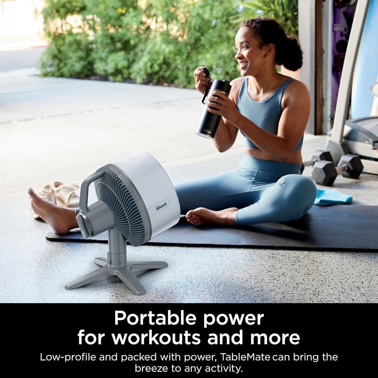 Cordless Table Fan Portable Indoor Outdoor 5-Speed Oscillating Quiet Cooling