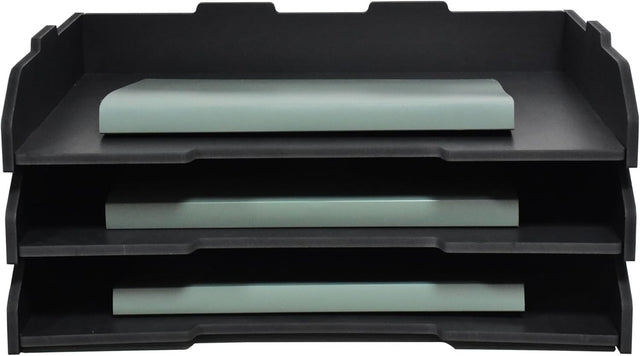 A3 3-Tier Stackable Desk Organizer | Desktop File Tray for Office & School