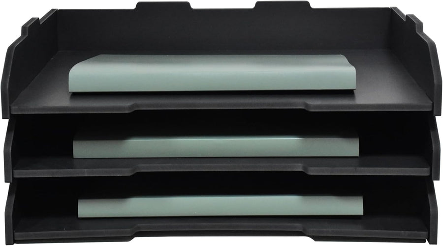 A3 3-Tier Stackable Desk Organizer | Desktop File Tray for Office & School