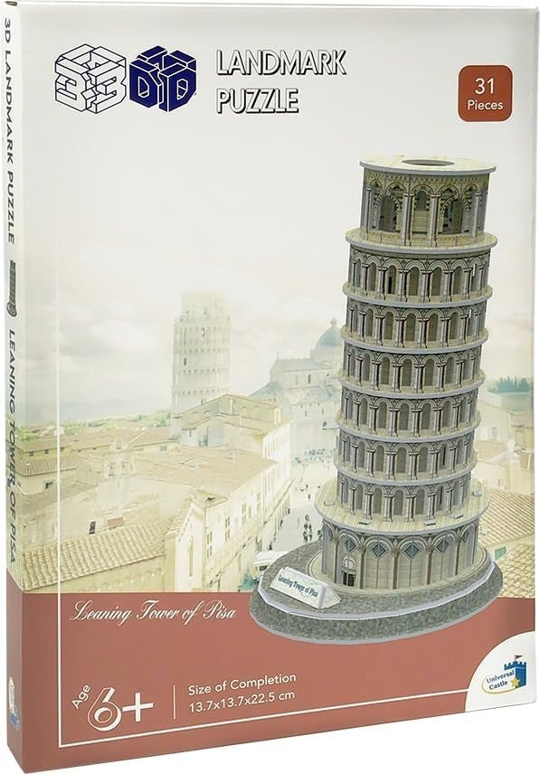 3D Leaning Tower of Pisa Puzzle DIY Model Kit for Adults Kids Gift