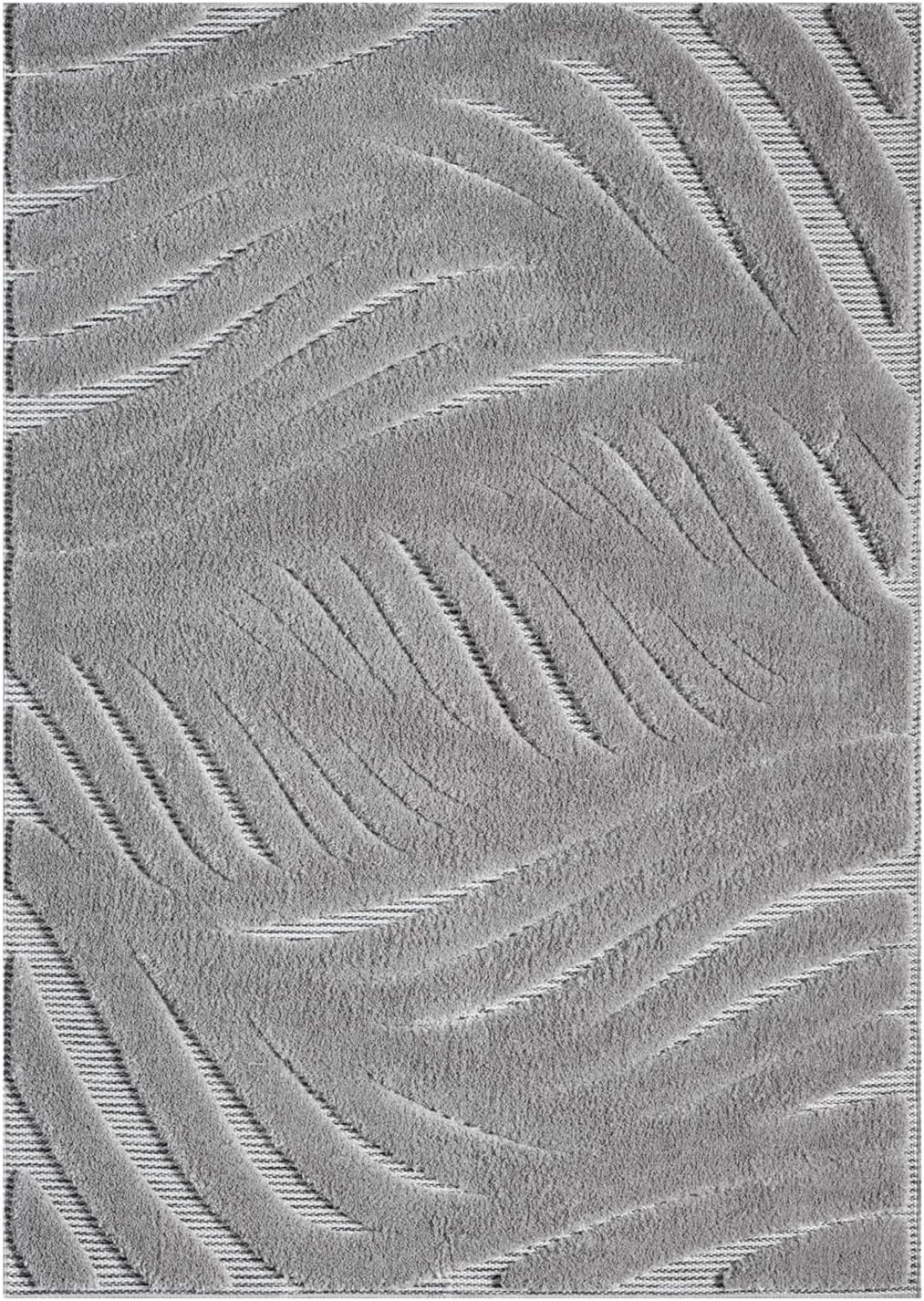 Large Grey Area Rug 200x290cm Modern Abstract Soft Living Room Floor Carpet