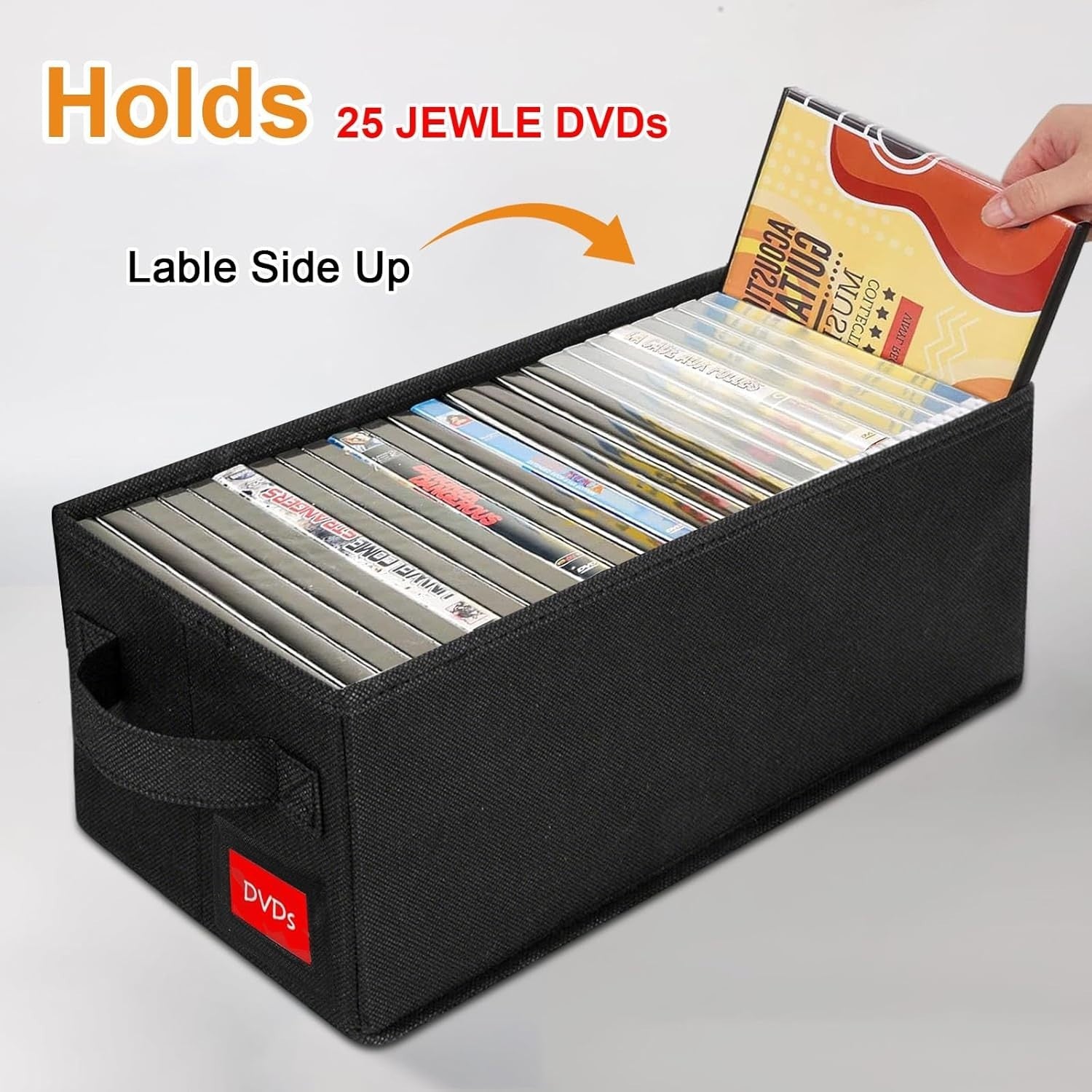 8 Pack DVD Storage Boxes with Lids Stackable Organizer Holds 400 DVDs