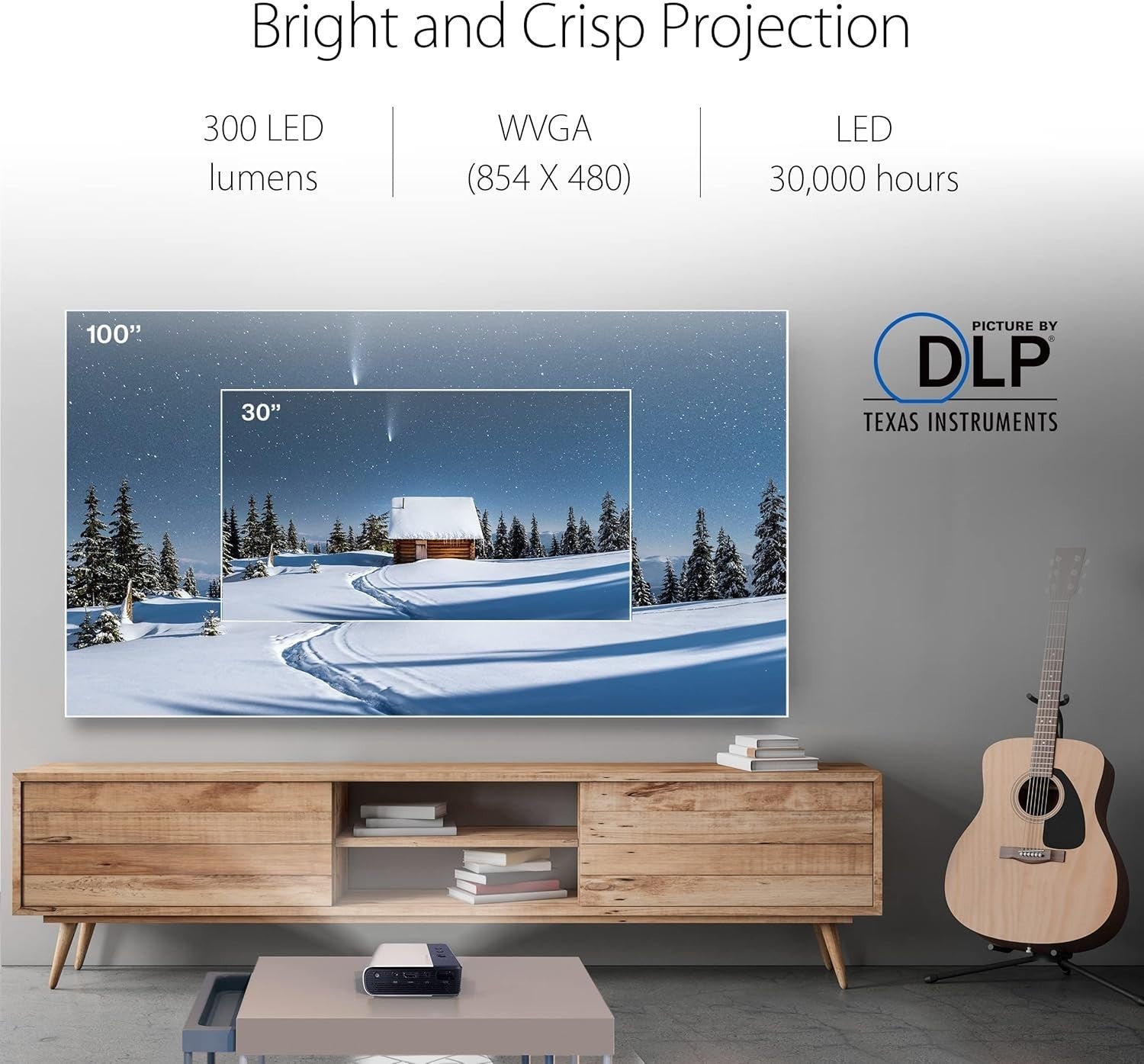 Mini Portable LED Projector Wireless Smartphone Mirroring Battery HDMI