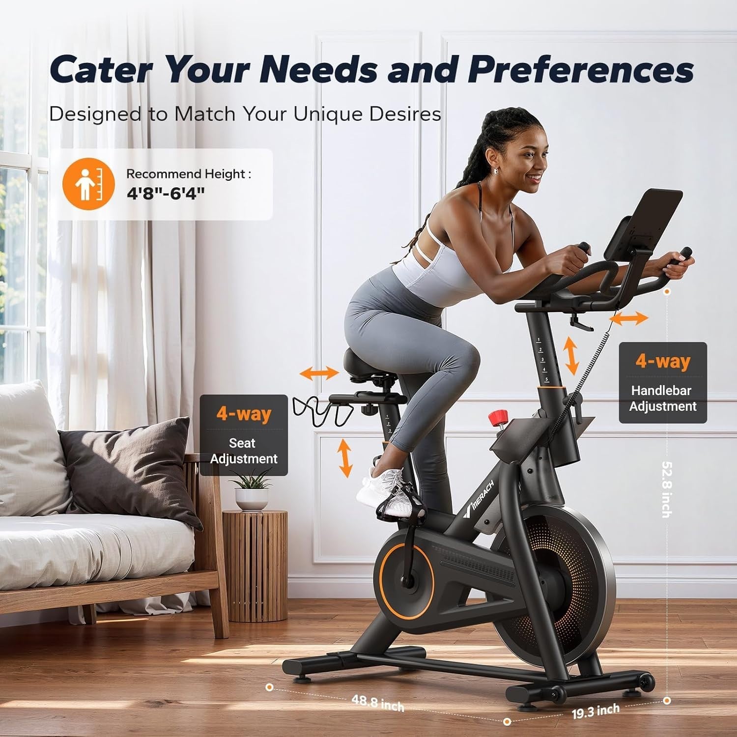 Heavy-Duty Magnetic Spin Bike w/ 40lb Flywheel, App Sync & 350lb Capacity