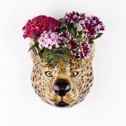 Leopard Wall Vase Ceramic Animal Head Flower Holder Modern Wall Decor
