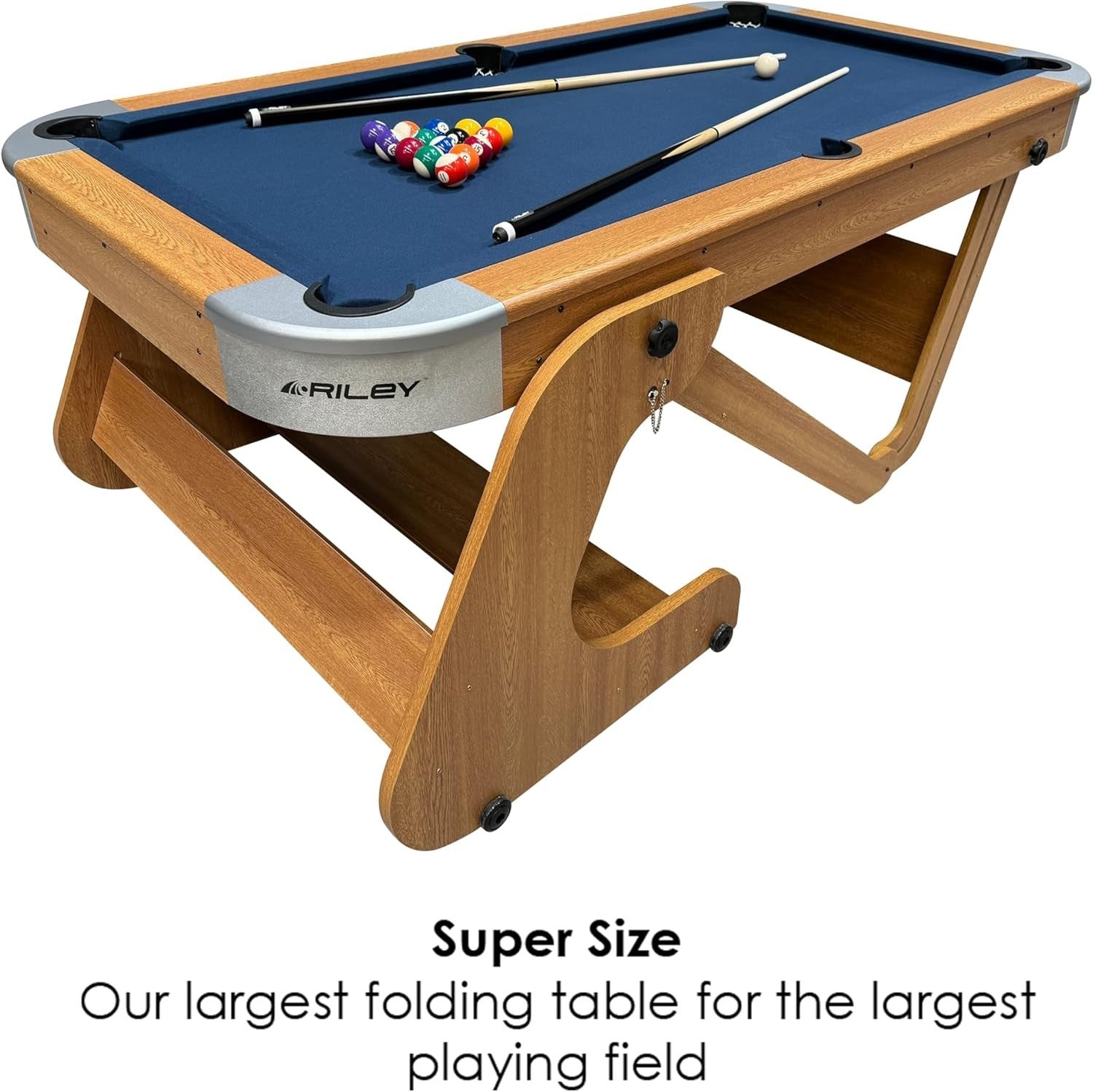6FT 6in Folding Pool Table with Table Tennis Top Supersize Games