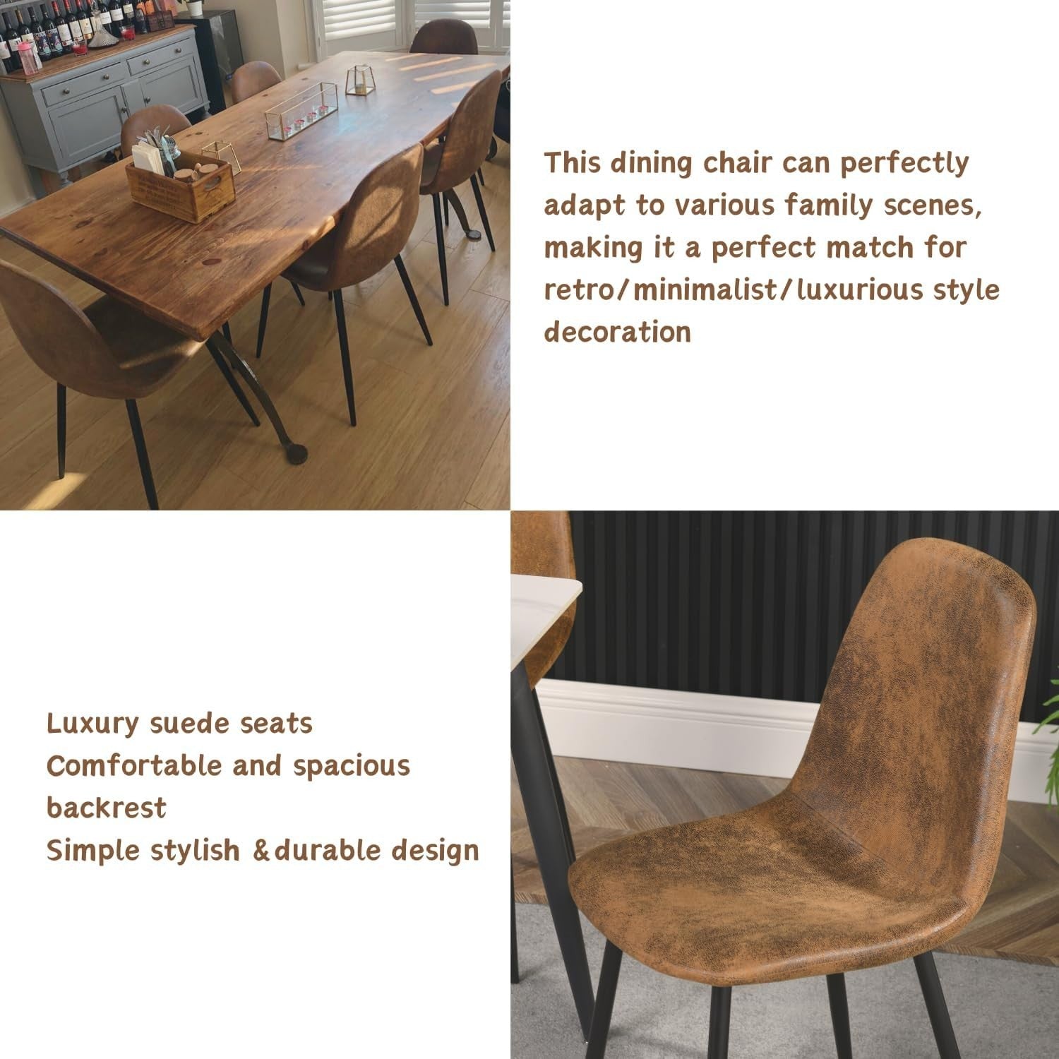 80cm Round Dining Table & 4 Chairs Set – Modern Kitchen, Bistro & Patio