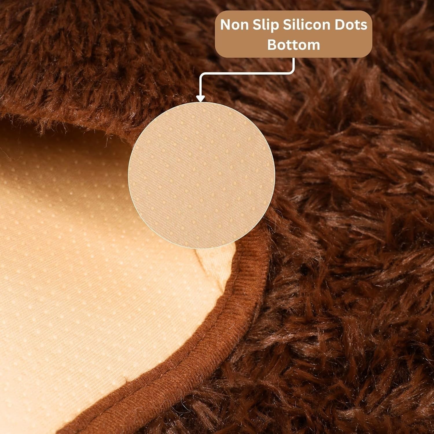 Brown Hallway Runner Rug 80x300cm Fluffy Thick Pile Non Slip Long Shaggy Carpet